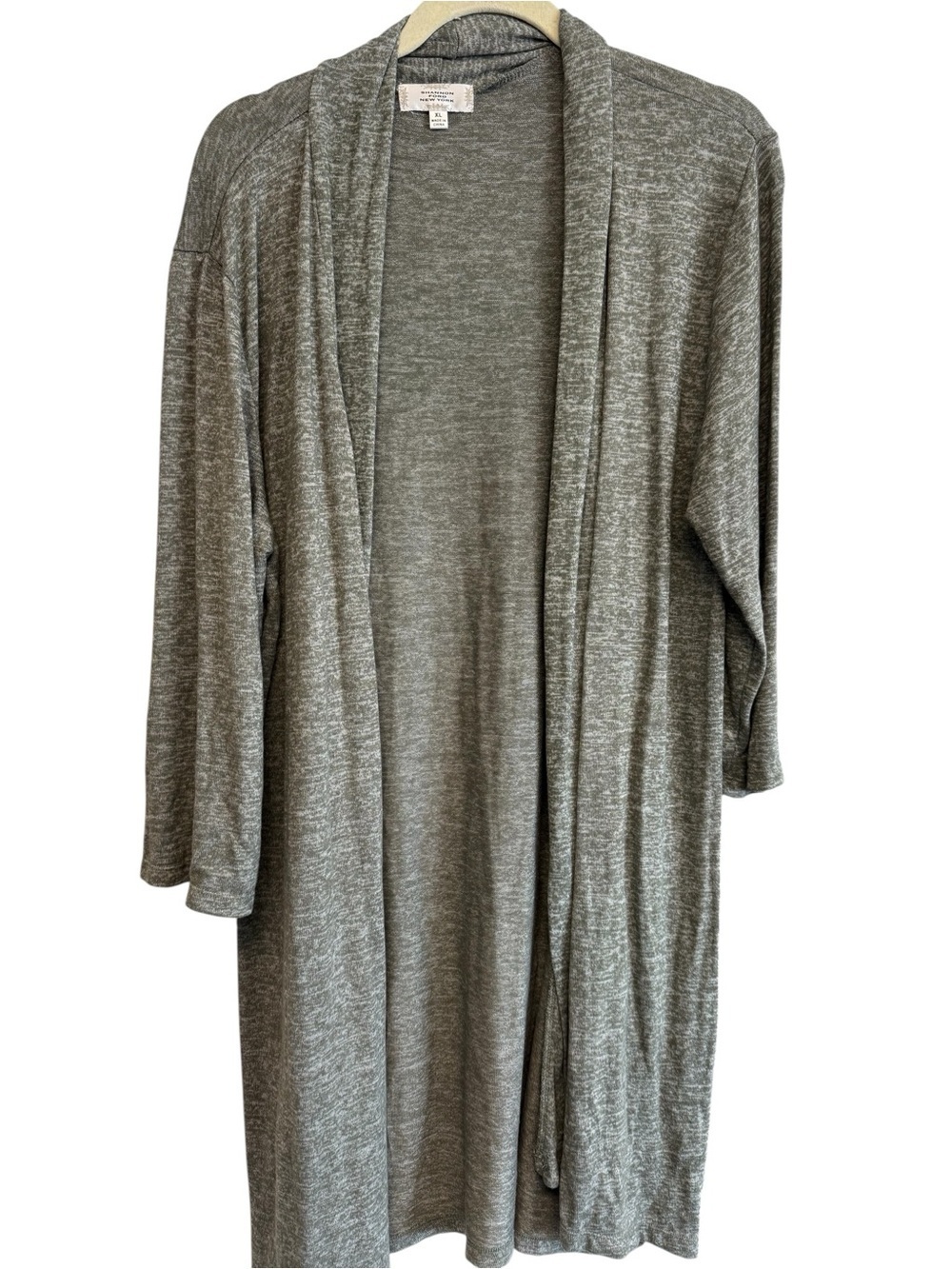 Shannon Ford New York Gray Cardigan XL Lightweight Open Front Duster Style